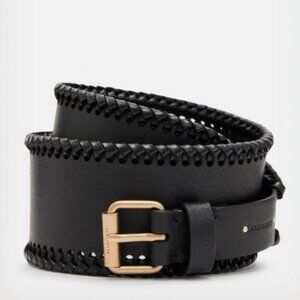 All Saints Alba Woven Wide Leather Belt, NWT's, L